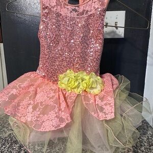 Weissman Sparkling Pink and Yellow Dance Costume